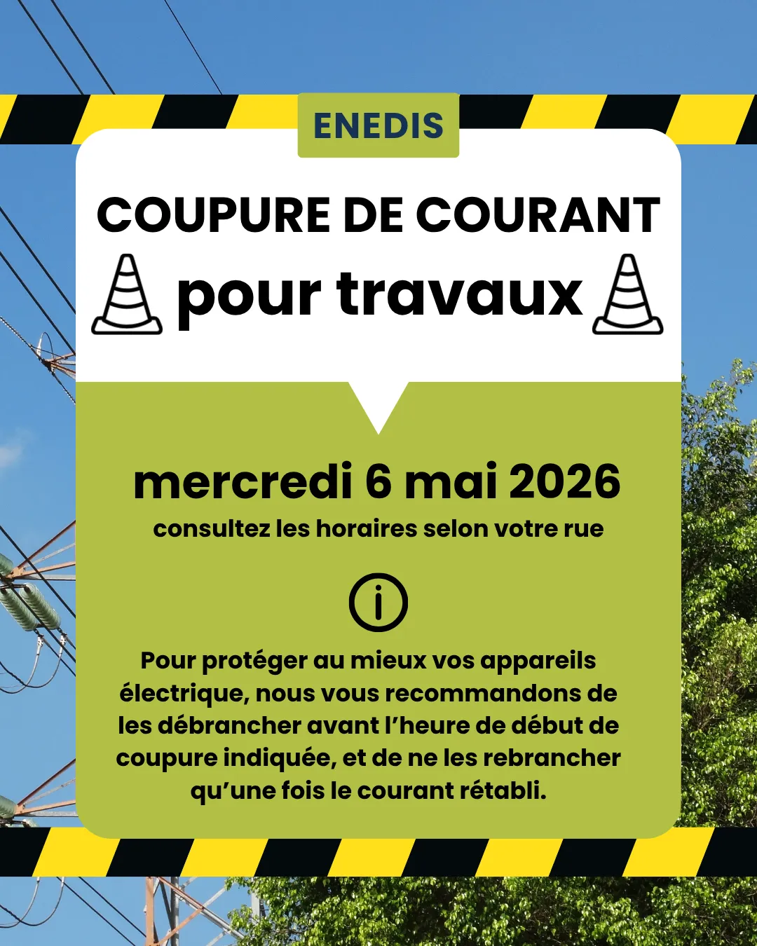 coupure de courant le 8 mai 2026