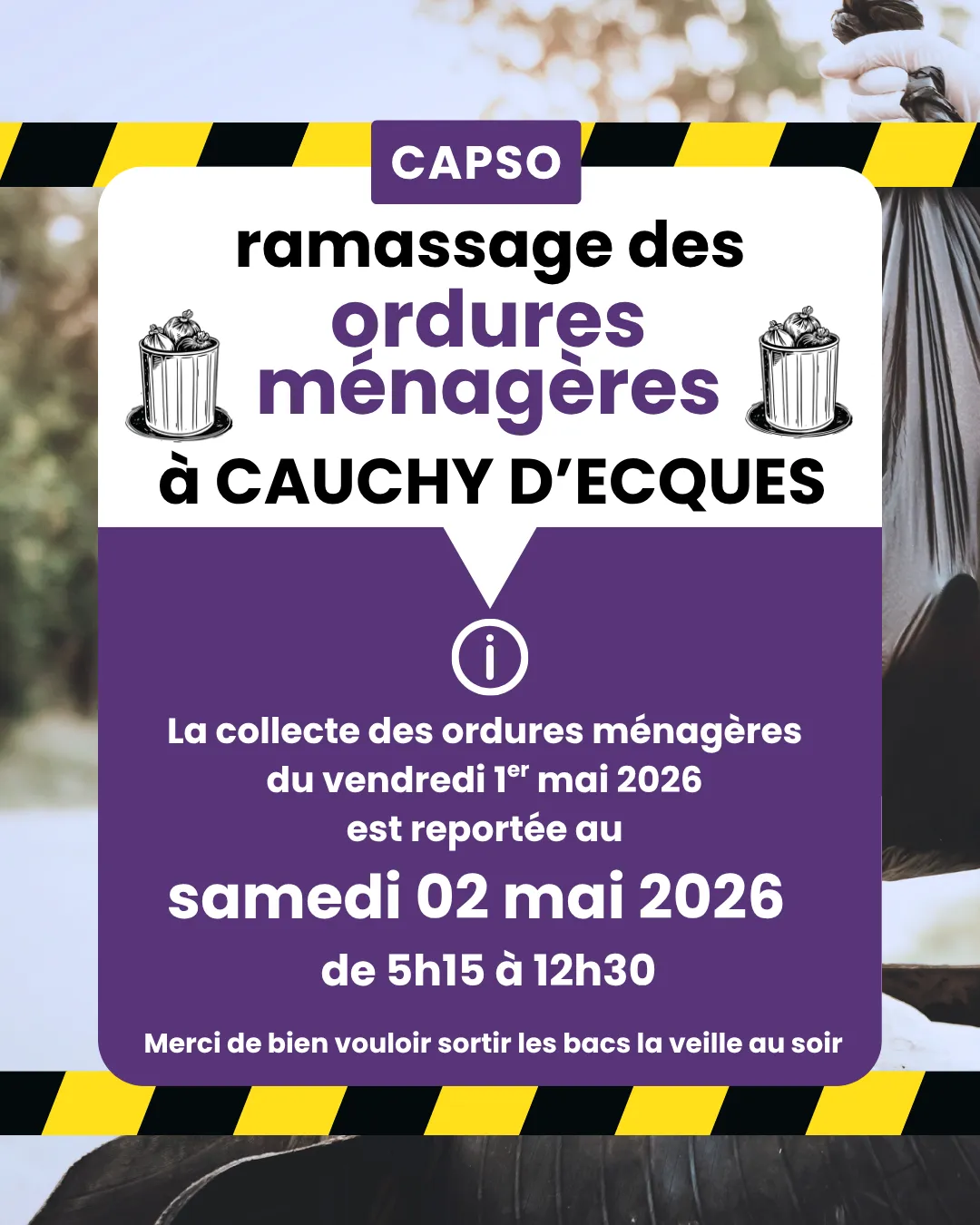 ramassage ordure ménagère 02 mai 2026