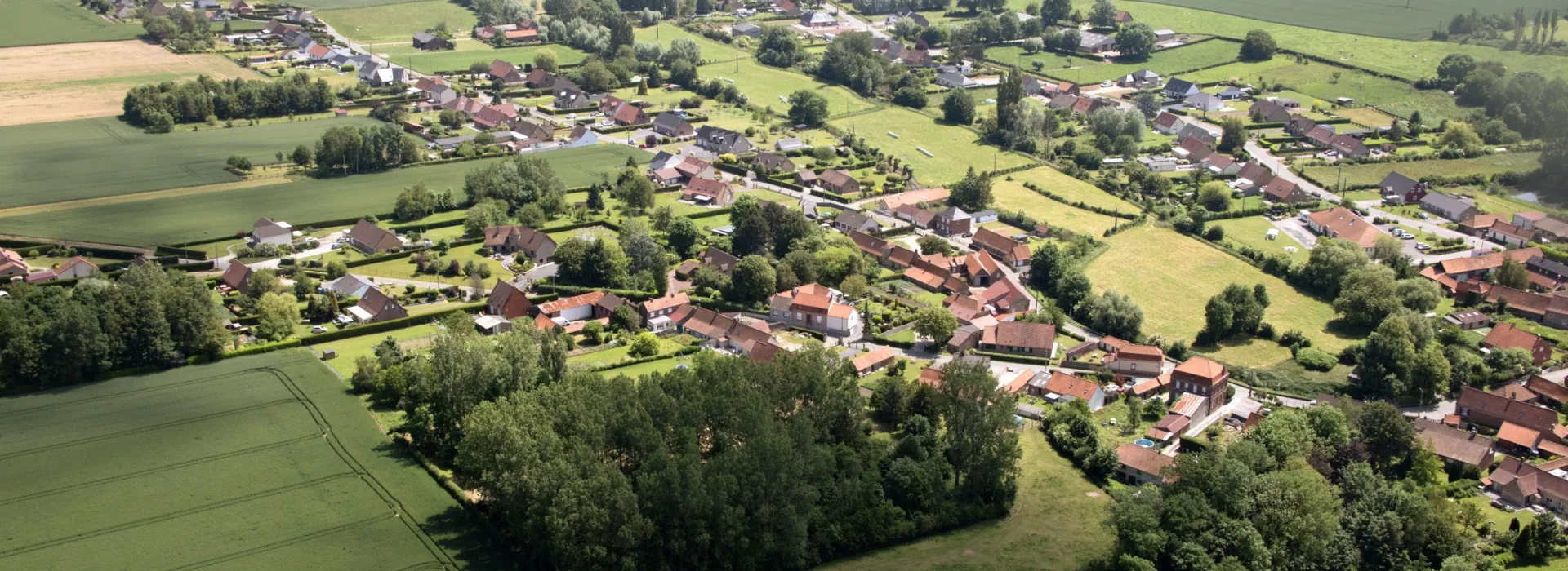 village d'Ecques vue du ciel