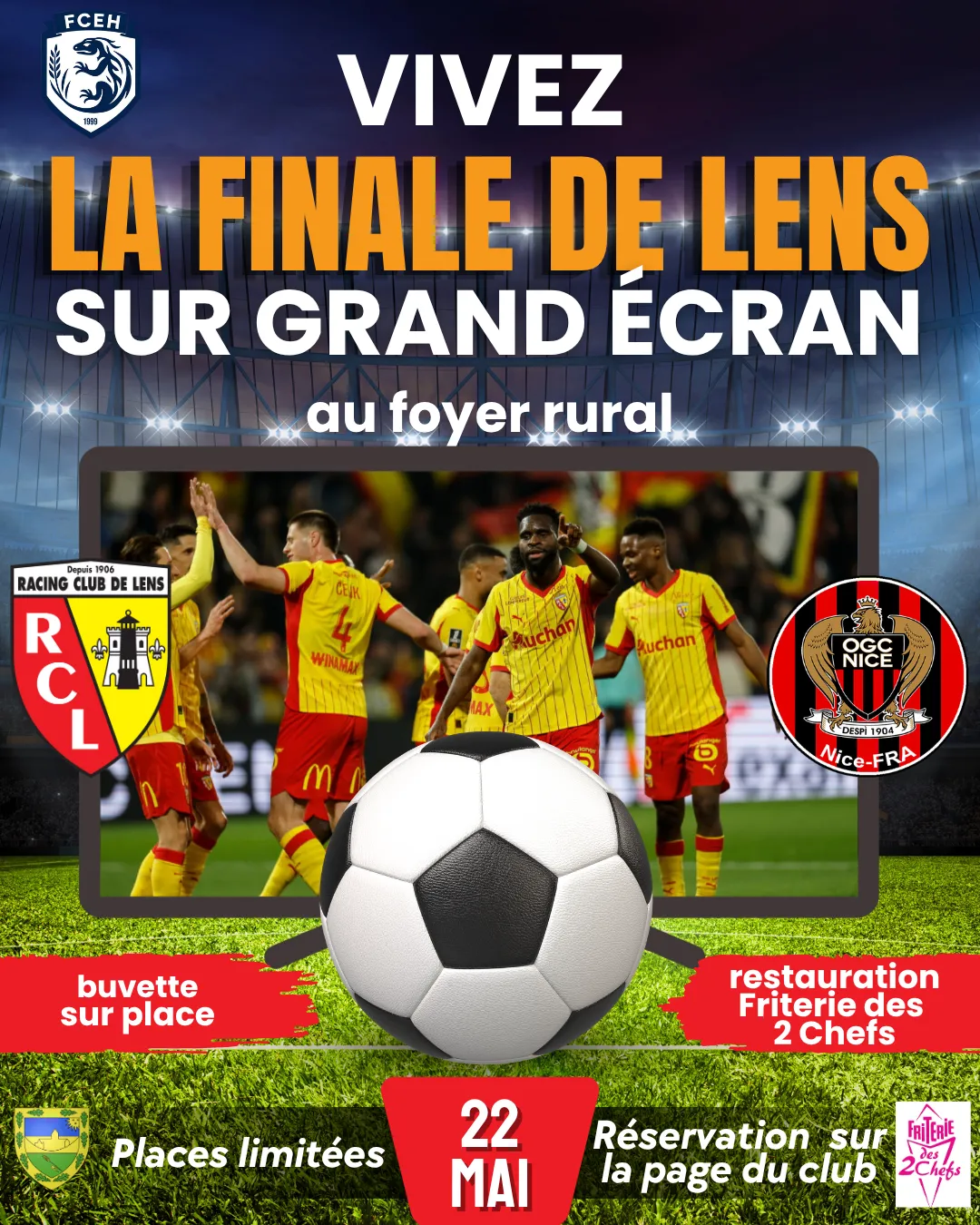 vivez la finale de Lens sur grand écran au Foyer Rural à Ecques (62)