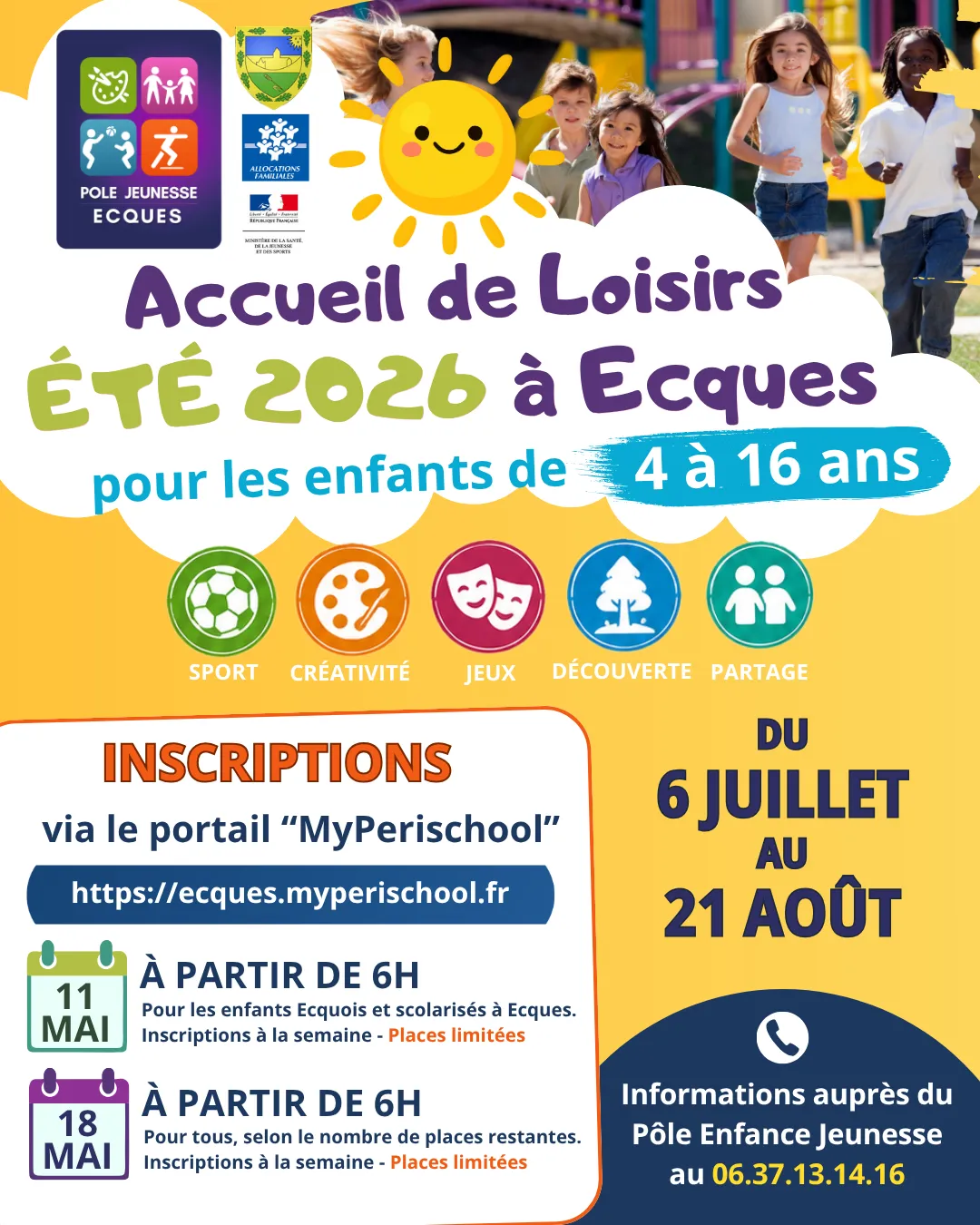inscription au centre aéré le 11 mai 2026