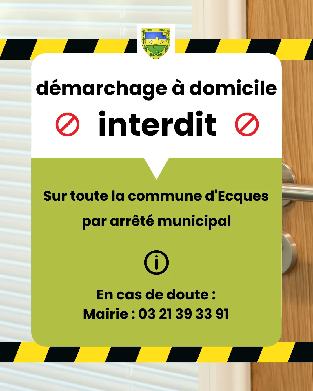 Démarchage à domicile interdit par arrêté municipal