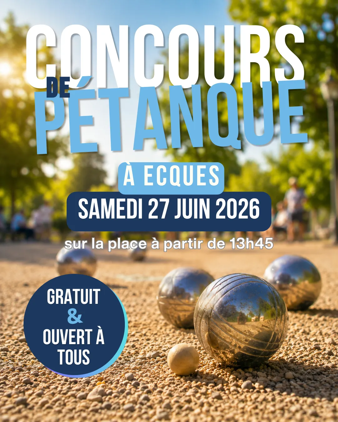 Concours de pétanque à Ecques le samedi 27 juin 2026