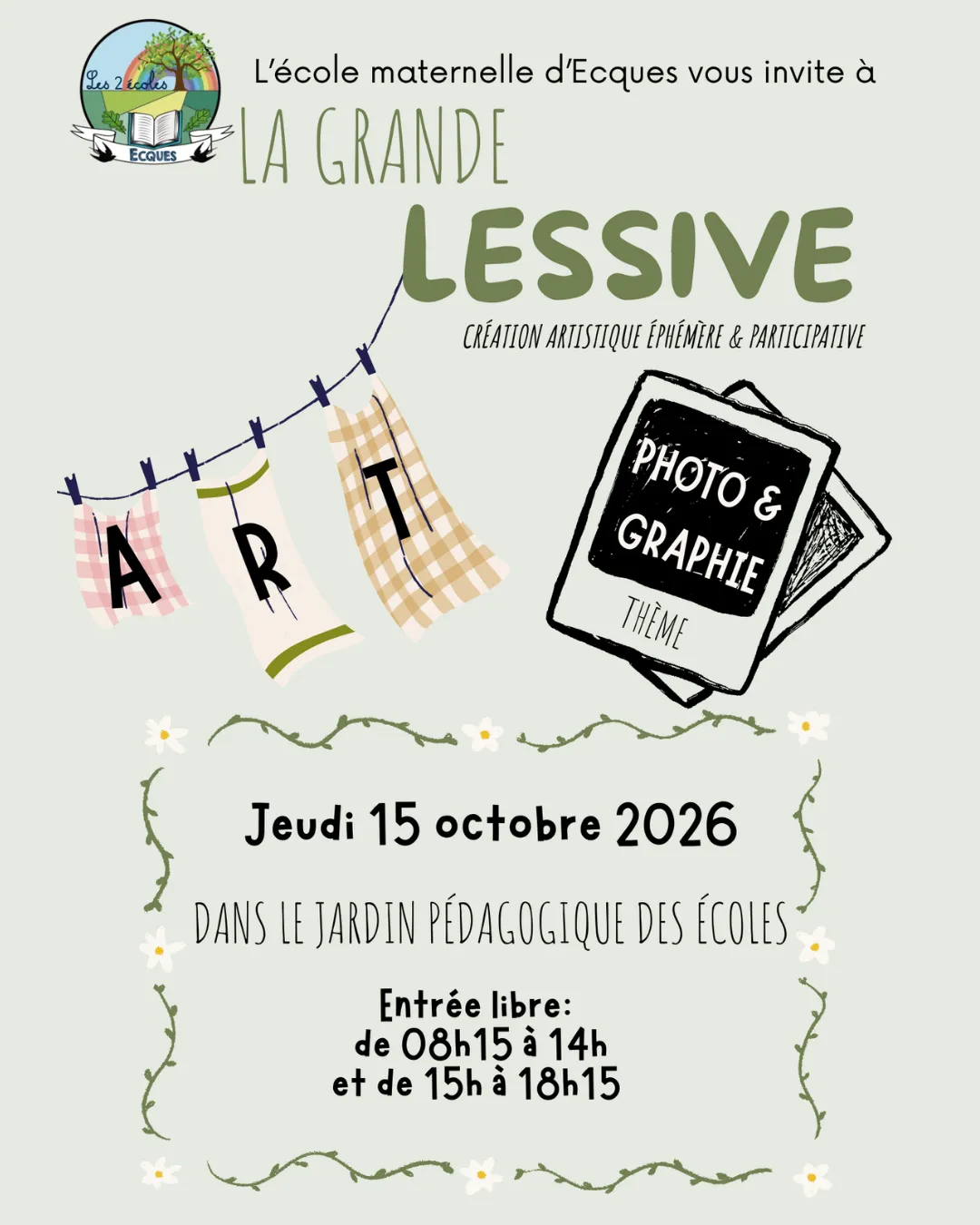Exposition "LA GRANDE LESSIVE" à l'école maternelle